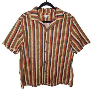 Banks Journal Natural Selection Shirt Terra Cotta Stripe Button Down Medium